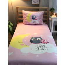 Lolla Evmila Pembe Zemin Baykuşlu Kadife Dekoratif Örtü 125