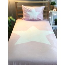 Lolla Evmila Pembe Yıldızlı Kadife Dekoratif Örtü 252