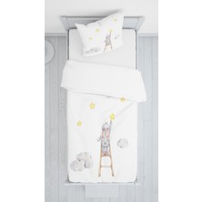 Lolla Evmila Dijital Baskı Yıldızlı Fil Kadife Örtü Yastık Seti 1951