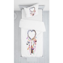 Lolla Evmila Dijital Baskı Renkli Tüyler Kadife Örtü Yastık Seti 942