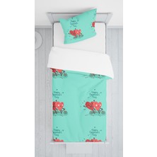 Lolla Evmila Dijital Baskılı Sevimli Kalpler Kadife Örtü Yastık Seti Lldcfp 5