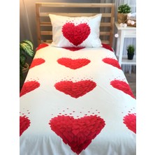 Lolla Evmila Dijital Baskılı Kalpli Kadife Örtü Yastık Seti Lldcfp 31