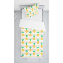 Lolla Evmila Dijital Baskılı Ananaslı Kadife Örtü Yastık Seti Lldcfp 61