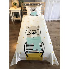 Evmila Ayıcık Desenli Çocuk Odası Yatak Örtüsü Takımı