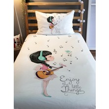 Evmila Dijital Baskı Müzikli Kız Örtü Yastık Seti 1281