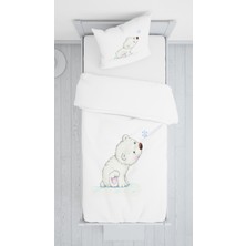 Evmila Dijital Baskı Sevimli Ayıcık Örtü Yastık Seti 951