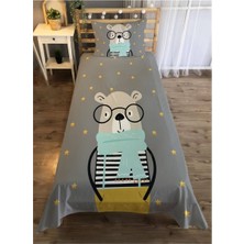 Evmila Ayıcık Desenli Çocuk Odası Yatak Örtüsü Takımı