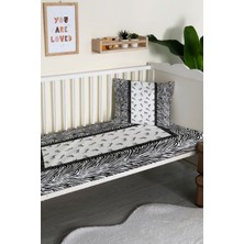 Evmila Modern Desenli Kadife Dekoratif Bebek Beşik Örtüsü