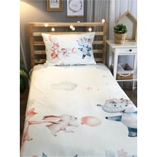 Evmila Dijital Baskı Sevimli Hayvanlar Örtü Yastık Seti 1932