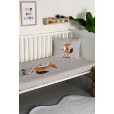 Evmila Tilki Desenli Kadife Dekoratif Bebek & Çocuk Yatak Örtüsü