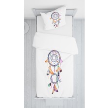 Lolla Evmila Dijital Baskı Renkli Tüyler Kadife Örtü Yastık Seti 943