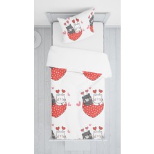 Lolla Evmila Dijital Baskılı Kediler Kadife Örtü Yastık Seti Lldcfp 86