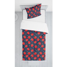 Lolla Evmila Dijital Baskılı Çilekli Kadife Örtü Yastık Seti Lldcfp 100