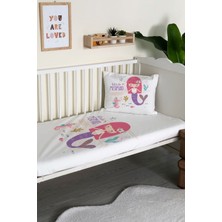 Evmila Deniz Kızı Desenli Kadife Dekoratif Bebek & Çocuk Yatak Örtüsü