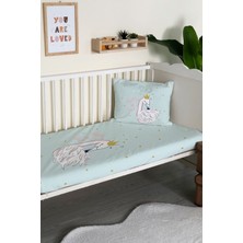Evmila Kuğu Desenli Kadife Dekoratif Bebek & Çocuk Yatak Örtüsü