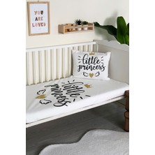 Evmila Little Princess Yazıı Kadife Dekoratif Bebek & Çocuk Yatak Örtüsü