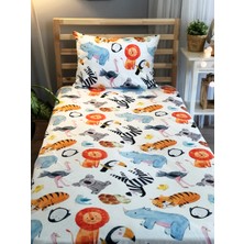 Lolla Evmila Dijital Baskılı Madagaskar Kadife Örtü Yastık Seti 867