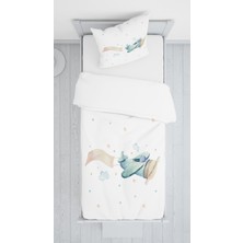 Lolla Evmila Dijital Baskı Uçak Kadife Örtü Yastık Seti 1284