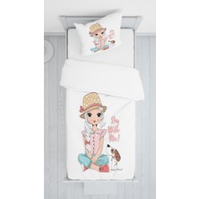 Lolla Evmila Dijital Baskı Kız Kadife Örtü Yastık Seti 1430