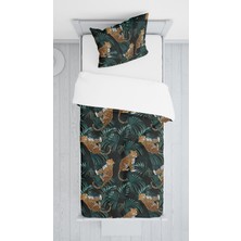 Evmila Dijital Baskılı Leoparlı Örtü Yastık Seti Lldcfp 41