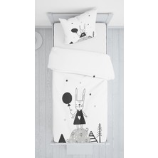 Evmila Dijital Baskı Tavşan Figürlü Örtü Yastık Seti 1053