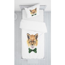 Evmila Dijital Baskı Sevimli Tilki Örtü Yastık Seti 911