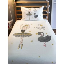 Evmila Dijital Baskı Balerin ve Kuğu Örtü Yastık Seti 1619