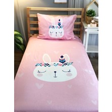 Evmila Dijital Baskı Sevimli Tavşan Örtü Yastık Seti 1768