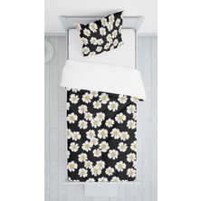 Evmila Dijital Baskılı Papatyalı Örtü Yastık Seti Lldcfp 45