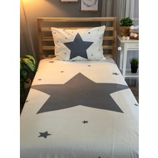 Lolla Evmila Gri Yıldızlar Kadife Dekoratif Örtü 242