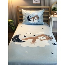 Evmila Dijital Baskı Uyuyan Ayıcık Örtü Yastık Seti 1756