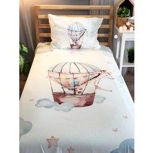 Lolla Evmila Dijital Baskı Uçan Balon Kadife Örtü Yastık Seti 1942