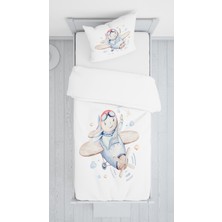 Evmila Dijital Baskı Uçan Tavşan Örtü Yastık Seti 1794