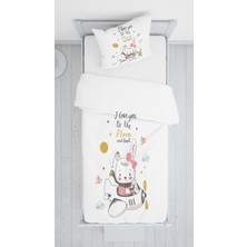 Evmila Dijital Baskı Uçan Tavşan Örtü Yastık Seti 1792