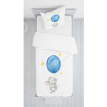 Evmila Dijital Baskı Uçan Fil Örtü Yastık Seti 1307