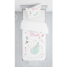 Lolla Evmila Dijital Baskı Kuğulu Kadife Örtü Yastık Seti 383