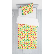 Lolla Evmila Dijital Baskılı Kirazlı Kadife Örtü Yastık Seti Lldcfp 30