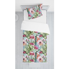 Lolla Evmila Dijital Baskılı Kaktüslü Kadife Örtü Yastık Seti Lldcfp 35