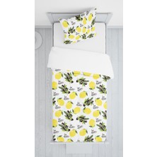Lolla Evmila Dijital Baskılı Limonlu Kadife Örtü Yastık Seti Lldcfp 71
