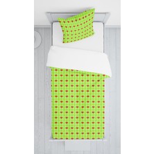 Lolla Evmila Dijital Baskılı Kalpli Kadife Örtü Yastık Seti Lldcfp 110