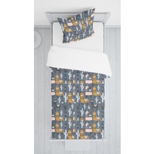 Lolla Evmila Dijital Baskılı Sevimli Lama Kadife Örtü Yastık Seti 1787