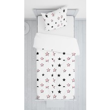 Lolla Evmila Dijital Baskılı Renkli Yıldızlar Kadife Örtü Yastık Seti 1522