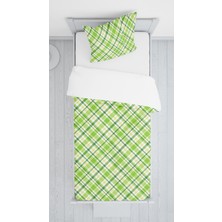 Lolla Evmila Dijital Baskılı Ekose Desen Kadife Örtü Yastık Seti Lldcfp 14