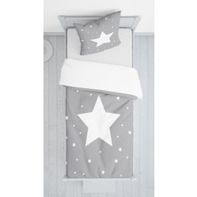 Lolla Evmila Gri Zemin Yıldızlı Kadife Dekoratif Örtü 68