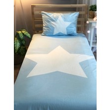 Lolla Evmila Mavi Zemin Yıldızlı Kadife Dekoratif Örtü 186