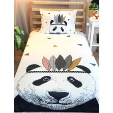 Lolla Evmila Panda Desenli Kadife Dekoratif Örtü 72