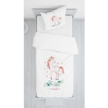 Evmila Dijital Baskı Unicorn Örtü Yastık Seti 754