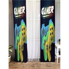 Evmila Gamepa Desenli Çocuk Odası Fon Perde