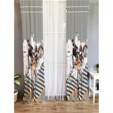 Evmila Motor Yarışı Desenli Çocuk Odası Fon Perde