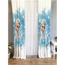 Evmila Prenses Desenli Çocuk Odası Fon Perde